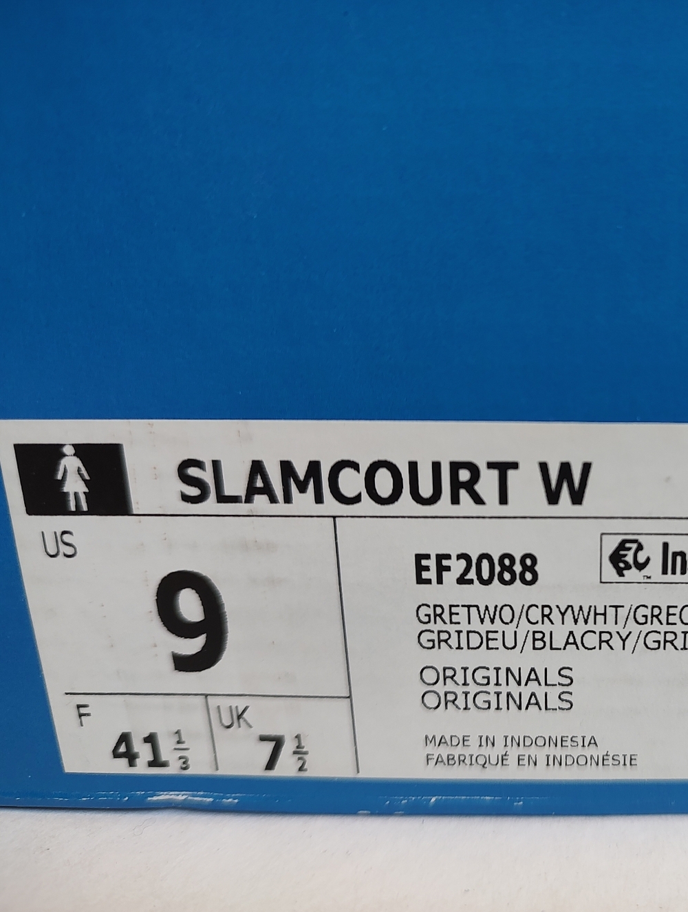 Adidas Slamcourt Lace Up Sneakers Grey Leather Stars Perforated Low Top 9 NIB - Picture 16 of 16
